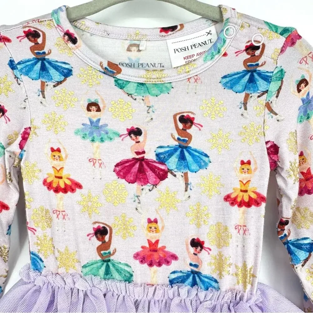 Posh‎ Peanut Adalyn Tulle Tutu Bodysuit Dress 6-12 Months Ballerina